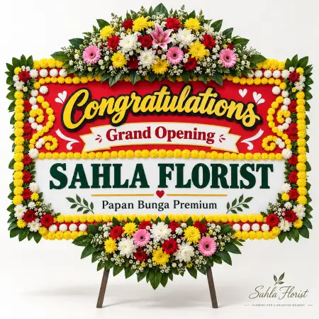 Papan Bunga Ucapan Selamat Beji