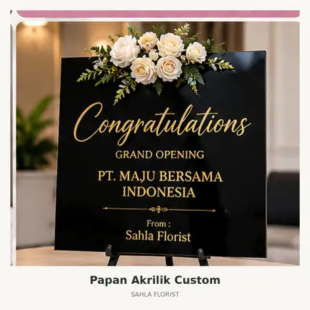 Papan Bunga Akrilik Beji